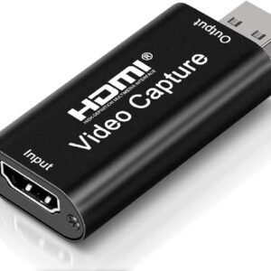 HDMI Placa de Captura de Vídeo 4K, Adaptador USB 2.0 para Streaming e Gravação, Compatível com PC, Mac e Consoles, Design Compacto em Metal Preto