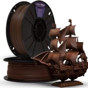 Filamento PLA Velvet Marrom Velvet Premium 1Kg – Efeito Fosco – Voolt3D Oficial (Marrom Velvet)
