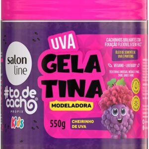Salon Line, Gelatina Modeladora, #TodeCacho Kids, Uva, Vegano – Para Cabelos Ondulados, Cacheados e Crespos, 550g