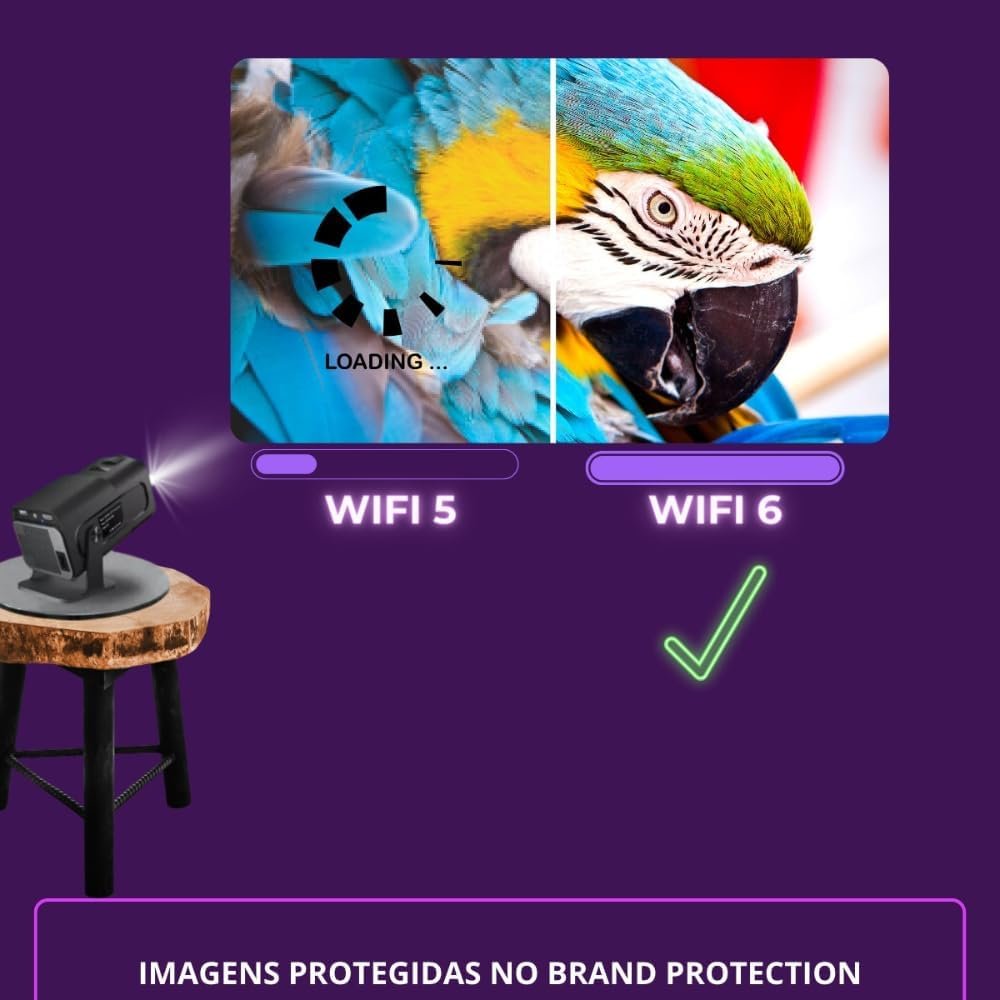 Projetor Portatil Mini 5g Wifi 6 Bluetooth 5.0 Android 11 HY320 Projetor 4K 1080 Full HD Suporte 12000 Lumens Para Celular LED Auto Correção Horizontal 180° Linha Premium - Imagem 4