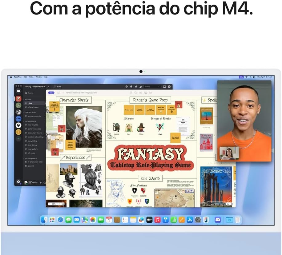 Apple 2024 iMac (de 24 polegadas, Chip M4 da Apple com CPU de 8 núcleos e GPU de 8 núcleos, 16GB Memória unificada, de 256 GB) - azul - Imagem 4