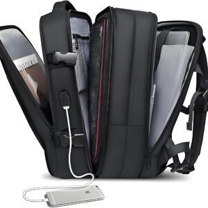 Romantic Crown Mochila de Viagem Expansivel Masculina Feminina, Mochila Para Notebook Executiva Impermeável Reforçada Cabo USB, Trabalho, Escola, Viagens