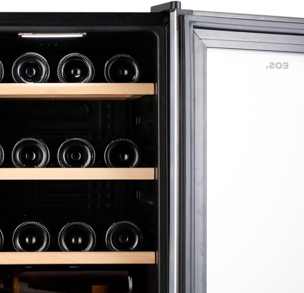 Adega Climatizada 22 Garrafas Eos Premium com Porta de Vidro e Inox Prateleira de Madeira com Compressor Eac24im 220v - Imagem 2