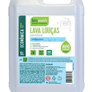 Biowash Lava Louças Sensitive 5L Hipoalergênico Sem Fragrância Concentrado