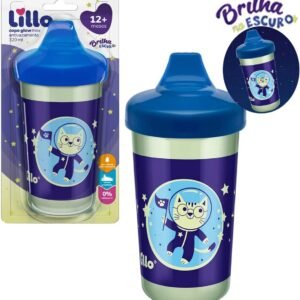 Lillo Copo Antivazamento Max Brilha No Escuro 320Ml – Azul