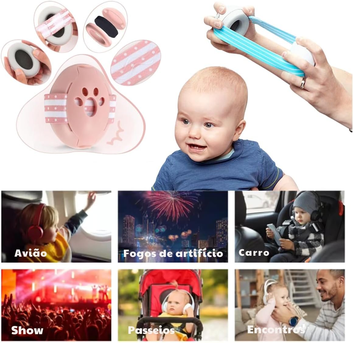 Abafador Protetor De Ruídos Infantil Autismo Confortável - Imagem 7