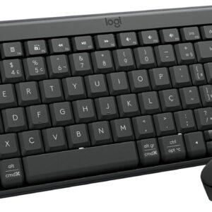 Combo Teclado e Mouse Sem Fio Logitech MK250 Bluetooth com Conectividade Rápida e Fácil, Design Compacto, Mouse Ambidestro, Layout ABNT2, Construção Durável, Compatível com PC e Mac – Grafite