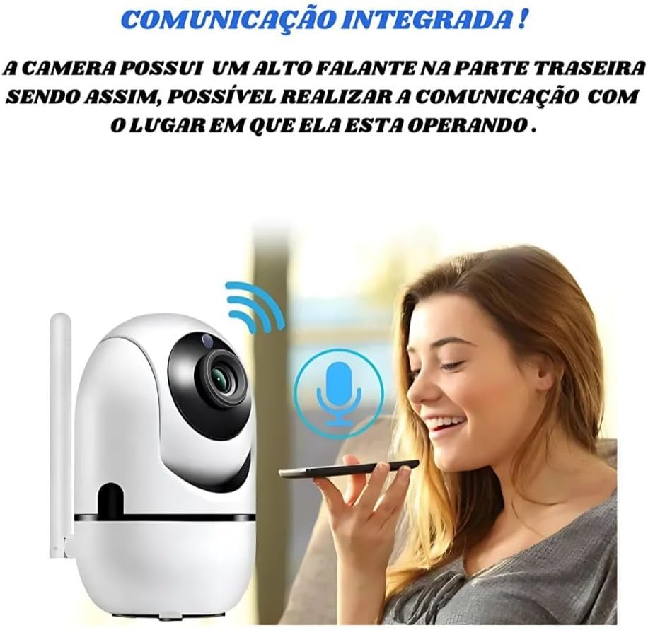 Babá Eletrônica Câmera Wi-Fi de Segurança IP Full HD 1080p – Visão Noturna, Áudio Bidirecional, Monitoramento Remoto via Celular, Rastreio por Movimento, Ideal para Bebê, Pet e Casa - Imagem 6