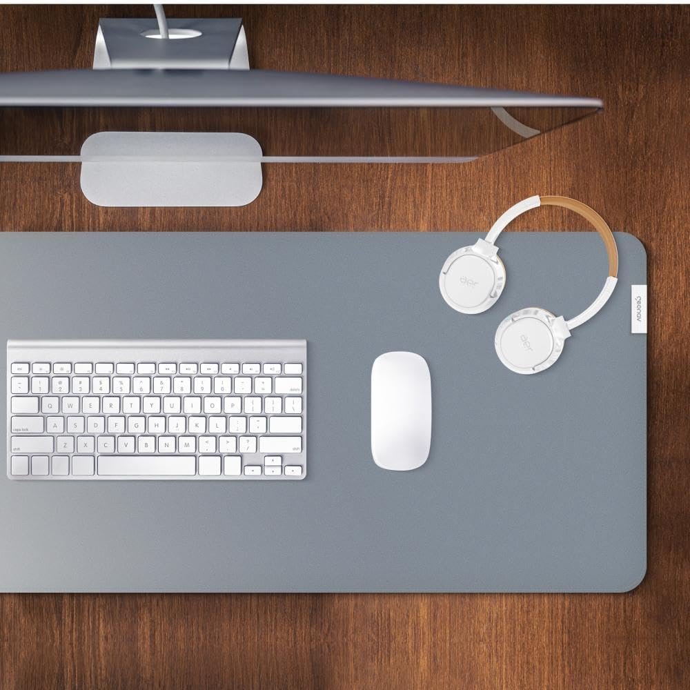 Geonav Mouse Pad Desk, Tecido sintético impermeável e antiderrapante, Toque macio, 80x30cm, OFDP01GR, Cinza - Imagem 2