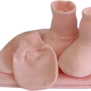 Kit Touca Luva Pantufa Bebê Recém Nascido Enxoval Maternidade Algodão Antialérgico Menino Menina Unissex MXC BRASIL
