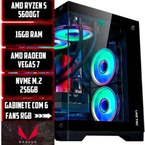 PC Gamer Ryzen 5 5600GT, 16GB RAM DDR4 3200 MHz, NVME M.2 256GB, Gráficos AMD Radeon.