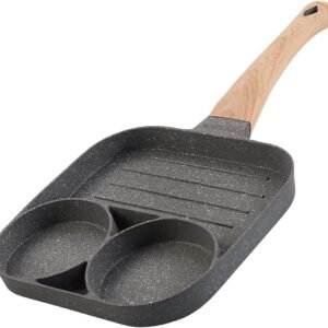 Frigideira Multifuncional 3 em 1 Antiaderente, Compatível com Fogão de Indução, Fogão Gás, Eletrico- Frigideira Cozinha- QHS