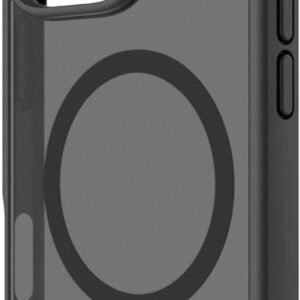 Geonav Capa Anti-Impacto para iPhone 16 Pro, TPU flexível nas extremidades, proteção anti-shock e policarbonato, Compatível com o sistema de ímãs MagSafe®, IPI16PBK, Transparente fosco/Preto