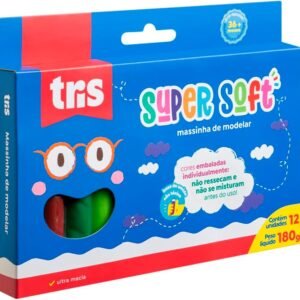 Massa Modelar, Tris, Multicor, 1 pacote com 12 massas