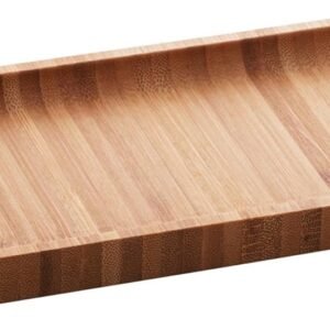 LYOR – Bandeja de Bambu Hire Marrom Natural 28cm – Mesa Posta – Organização – Utensílios de Cozinha – Enxoval – Decoração – Travessa Retangular – Petisqueira – Utilidades Domésticas