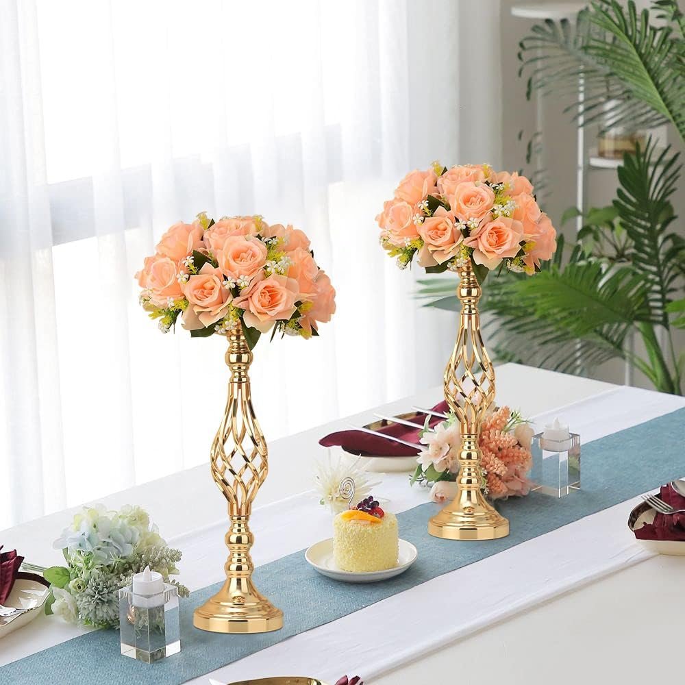 12 peças de Metal para Arranjos de Flores, Suporte de Arranjos de Flores de Metal, Centros de Mesa de Metal, Vasos Dourados para Centros de Mesa - Imagem 6