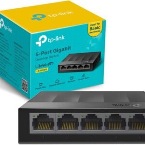 Switch TP-Link LS1005G, 5 portas Gigabit, não gerenciável, caixa de plástico, Plug and Play, Preto