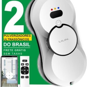 Lilin Robô Limpa Vidros HCR10 Bivolt, Robô de Limpeza de Janelas com Bivolt, Pulverizador ultrassónico de bico duplo com sensor de gota e sensor de borda, Planejamento inteligente de caminho,Do Brasil