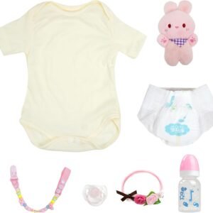 Brastoy Boneca Bebê Reborn Corpo de Silicone Menina Pintado Realista Original (48cm Olhos Castanhos Menina)