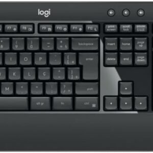 Combo Teclado e Mouse sem fio Logitech MK540 com Teclado com Apoio para as Mãos, Teclas de Mídia de Fácil Acesso, Mouse Ambidestro, Conexão USB, Pilhas Inclusas e Layout ABNT2