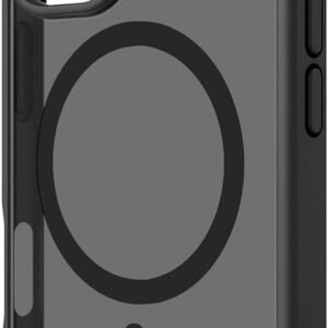 Geonav Capa Anti-Impacto para iPhone 16, TPU flexível nas extremidades, proteção anti-shock e policarbonato, Compatível com o sistema de ímãs MagSafe®, IPI16BK, Transparente fosco/Preto