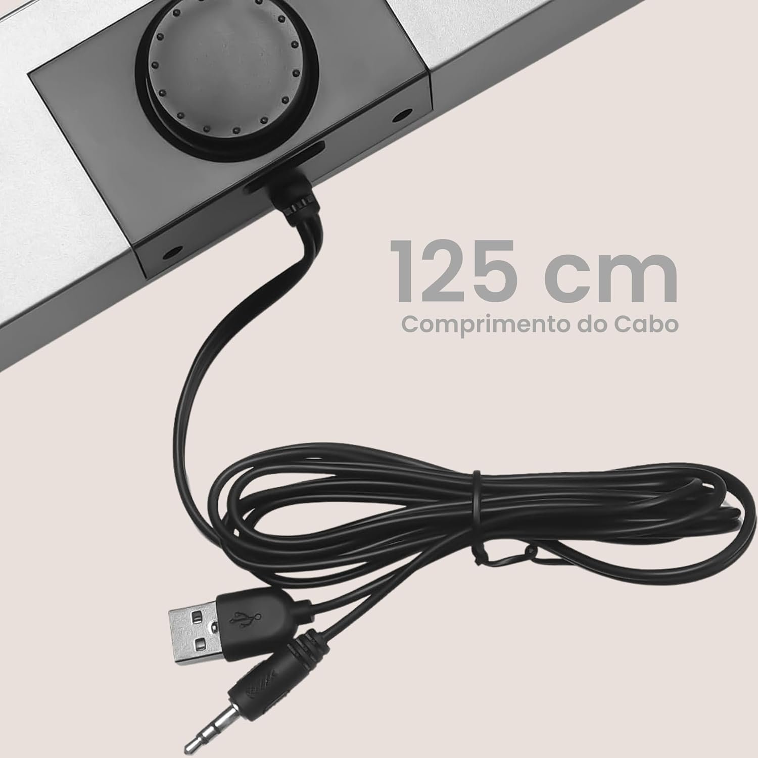 Caixa de Som - Soundbar Estéreo USB para PC Computador TV - Som Potente com Efeito Estéreo e Modo Auxiliar - Imagem 4