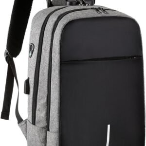 Mochila Executiva Impermeável Usb Senha Resistente Compacta (Cinza)