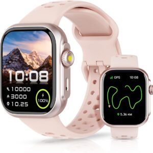 Bettdow Smartwatch GPS FB041, Relogio Smartwatch Feminino e Masculino,Tela HD de 1,85″, Alexa, 100 Esportes,3ATM à rova d’água, Chamada Bluetooth, Compatível com Android iOS(Rosa)