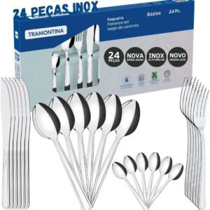 Jogo de Talheres Faqueiro Inox 24 Peças Búzios Tramontina Jogo de Talheres Faqueiro Inox 24 Peças Búzios Tramontina