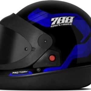 CAPACETE FECHADO PRO TORK SPORT MOTO 788 AZUL TAM. 60 VIS. FUMÊ