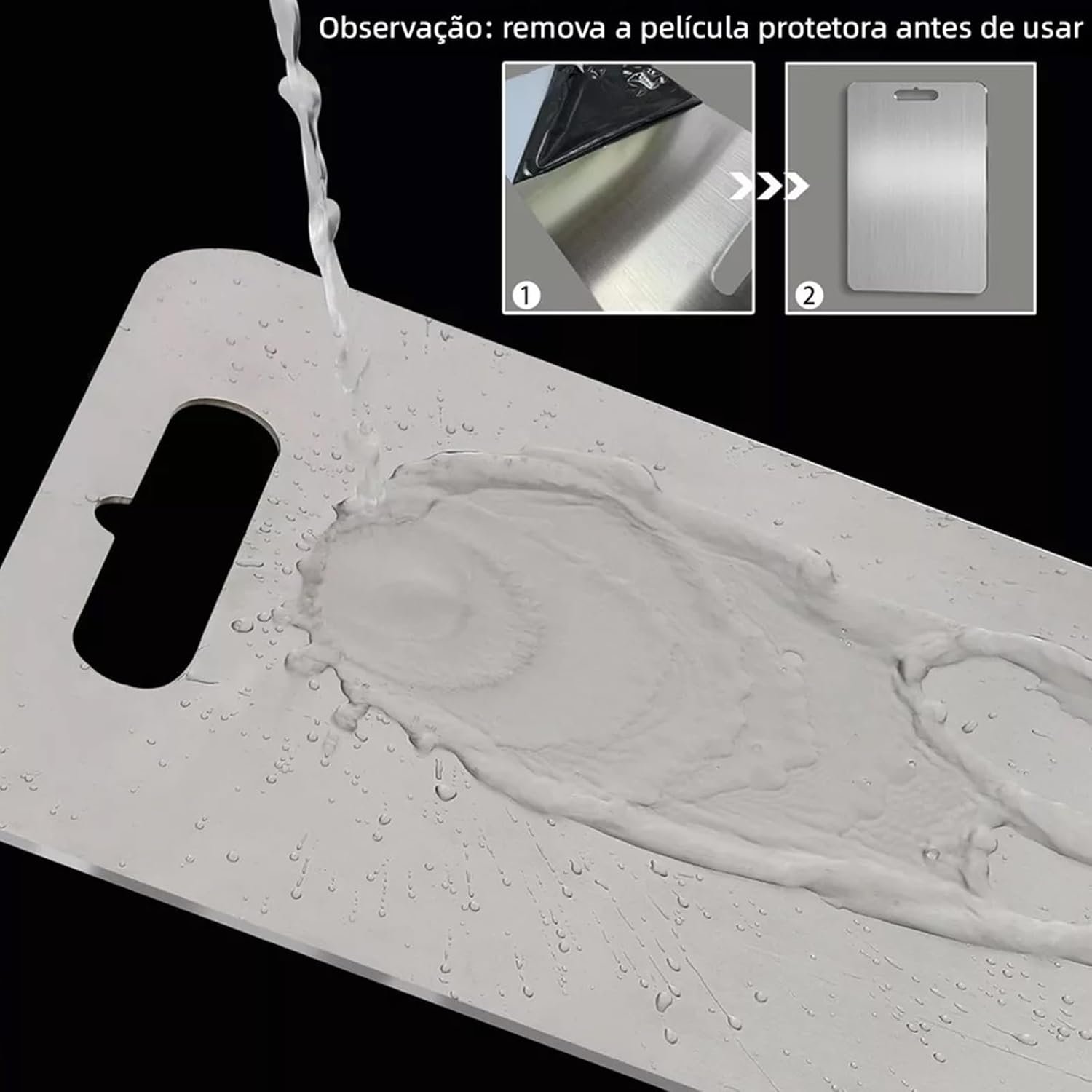 BEMMY Kit 3 Tábua De Corte De Aço Inoxidável, Tábua De Corte Não Tóxica De Carne E Vegetais De Qualidade Alimentar De Dupla Face (15 * 24cm, 23 * 34cm, 30 * 46cm) - Imagem 8