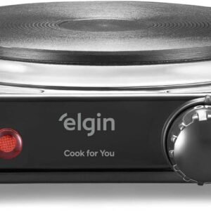 Elgin, Fogão Elétrico Portátil Cooktop de Mesa, 1 Boca, 5 opções de temperatura, 1000W, Preto, 110V
