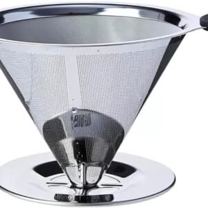 Coador e Filtro de Café Inox Reutilizável – Malha Ultrafina, Sem Papel, 1–2 Xícaras, Lavável