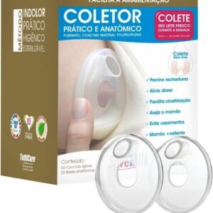 Coletor Concha de Leite Materno 2 Unidades Mãos Livres BPA Free Formato Concha