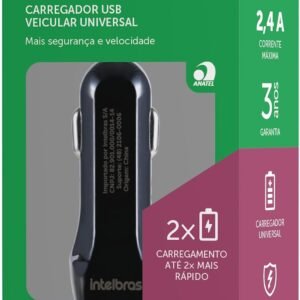 Carregador Universal Veicular ECV2 Fast Preto Intelbras