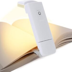 Luz de Leitura para Livro,​Luminária de Leitura com Clipe e Braço Flexível USB Recarregável – Brilho & Cor Ajustáveis, Luz Ampla Cuidados com os Olhos, Ideal para Leitura na Cama e à Noite