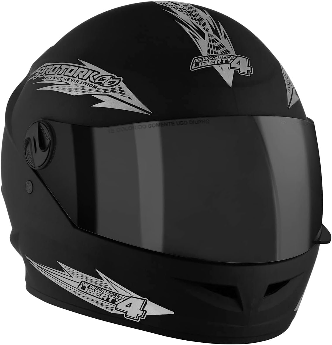 CAPACETE FECHADO PRO TORK NEW LIBERTY 4 SOLID PRETO FOSCO TAM. 60 VIS. FUMÊ - Imagem 4