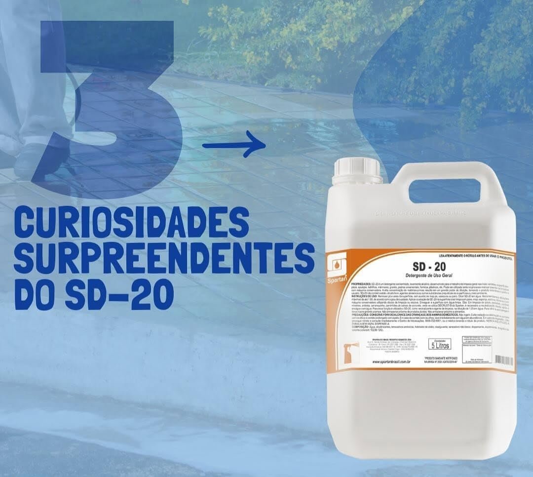 SD-20 Spartan com Citronela – Limpeza Profunda, Fragrância Cítrica Refrescante e Ação Repelente, Detergente Concentrado Ideal para Pisos e Áreas Externas 5L - Imagem 2