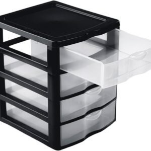 Gaveteiro Peq Com 4 Gavetas Preta Nitronplast Preto