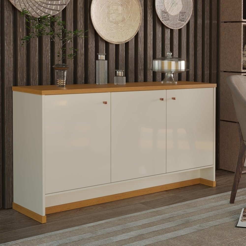 VIA NOSSA - Aparador Buffet Berlin Cor:off White/naturale - Imagem 3