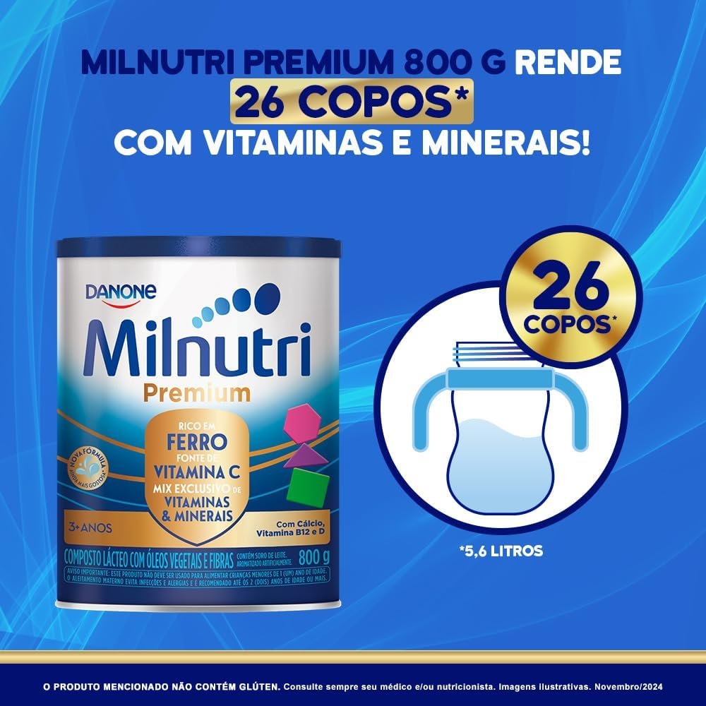 Danone Nutricia Milnutri Premium - Composto Lácteo Idade Pré Escolar 800G - Imagem 8