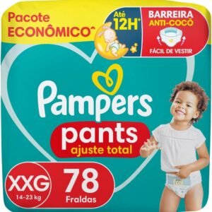 Fralda Pampers Pants Ajuste Total tamanho XXG, Fácil de Vestir, 78 Unidades