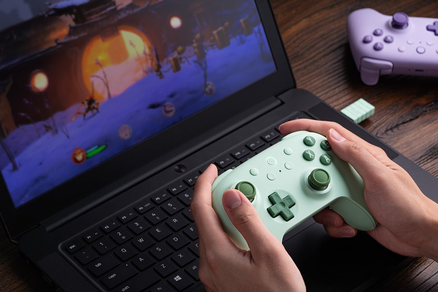 8BitDo Ultimate 2C Wireless Controller for Windows PC and Android, with 1000 Hz Polling Rate, Hall Effect Joysticks and Triggers, and Remappable L4/R4 Bumpers (Green) - Imagem 6