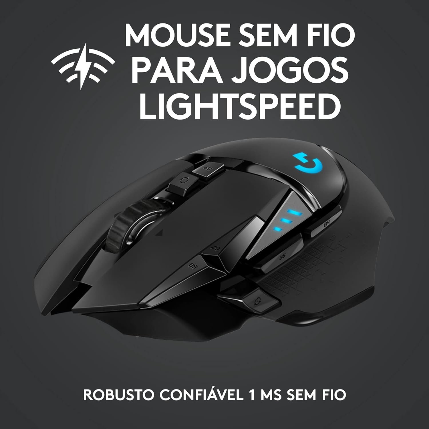 Mouse Gamer Sem Fio Logitech G502 LIGHTSPEED com Tecnologia RGB LIGHTSYNC, Ajustes de Peso, 11 Botões Programáveis, Sensor HERO 25K e Bateria Recarregável - Compatível com POWERPLAY - Imagem 2