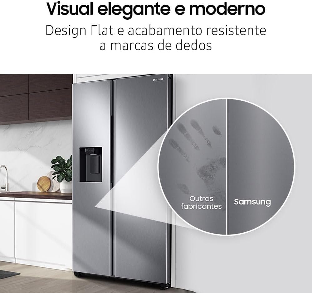 Geladeira Samsung RS60 Side by Side com All Around Cooling e SpaceMax 602L Inox Look 220V - Imagem 4