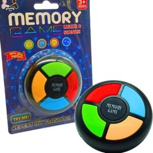 Jogo da Memória Portátil para Crianças de 4 a 12 Anos, Brinquedo Eletrônico com Luzes, Jogos de Tabuleiro de Viagem de Carro para Crianças, Jogo Clássico de Memorizar Cores, Quiz com Luzes e Sons