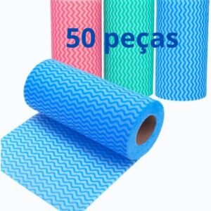 Kit com 50 Panos Reutilizável de Microfibra – Flanela de Limpeza Ultra Absorvente, Uso Doméstico e Automotivo, Lavável e Sustentável, Kit Econômico para Casa e Limpeza Geral (50)