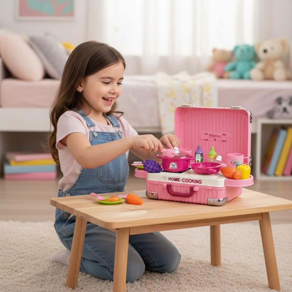 Cozinha Infantil Bancada 3 em 1 Maleta C/31 Peças Maxi Toys - Imagem 3