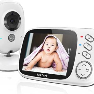 Babá Eletrônica, TakTark Câmera para Bebês com Tela de 3.2″, Visão Noturna Infravermelha, Áudio Bidirecional, Detecção de Som VOX, Monitoramento Temperatura, Canção de Ninar Babá Eletrônica, TakTark Câmera para Bebês com Tela de 3.2″, Visão Noturna Infravermelha, Áudio Bidirecional, Detecção de Som VOX, Monitoramento Temperatura, Canção de Ninar