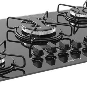 SUGGAR COOKTOP VIDRO PRETO 5 QUEIMADORES ESMALTADOS TRIPLA CHAMA CENTRAL FG5305AVP